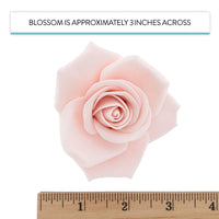 Peace Rose Sugar Flowers for Cake Decorating, by Global Sugar Art, Large, Pink