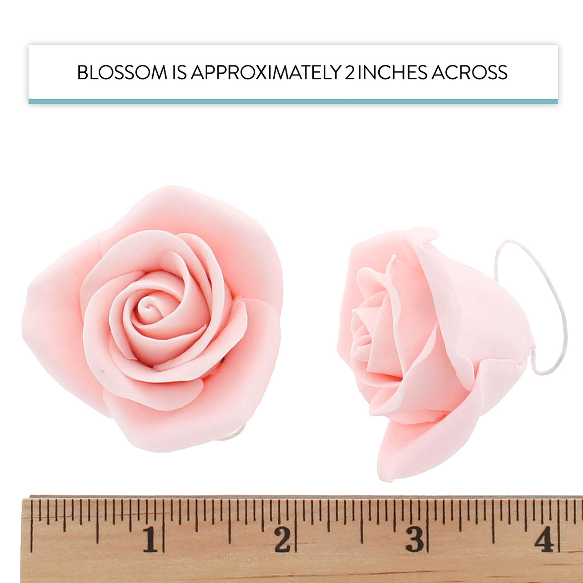 Peace Rose Sugar Flowers for Cake Decorating, by Global Sugar Art, Medium, Pink