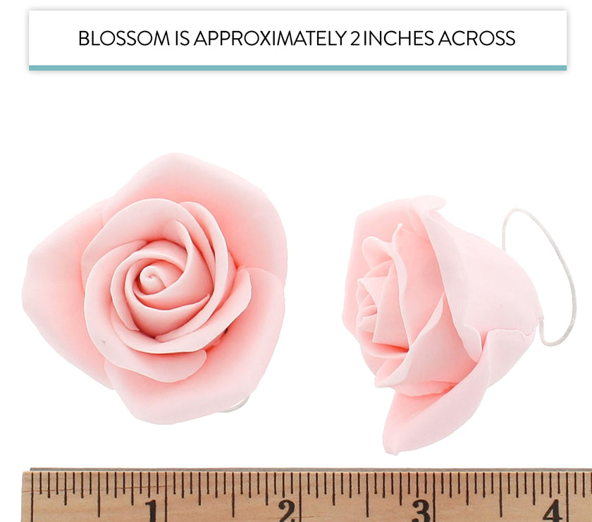 Peace Rose Sugar Flowers for Cake Decorating, by Global Sugar Art, Medium, Pink