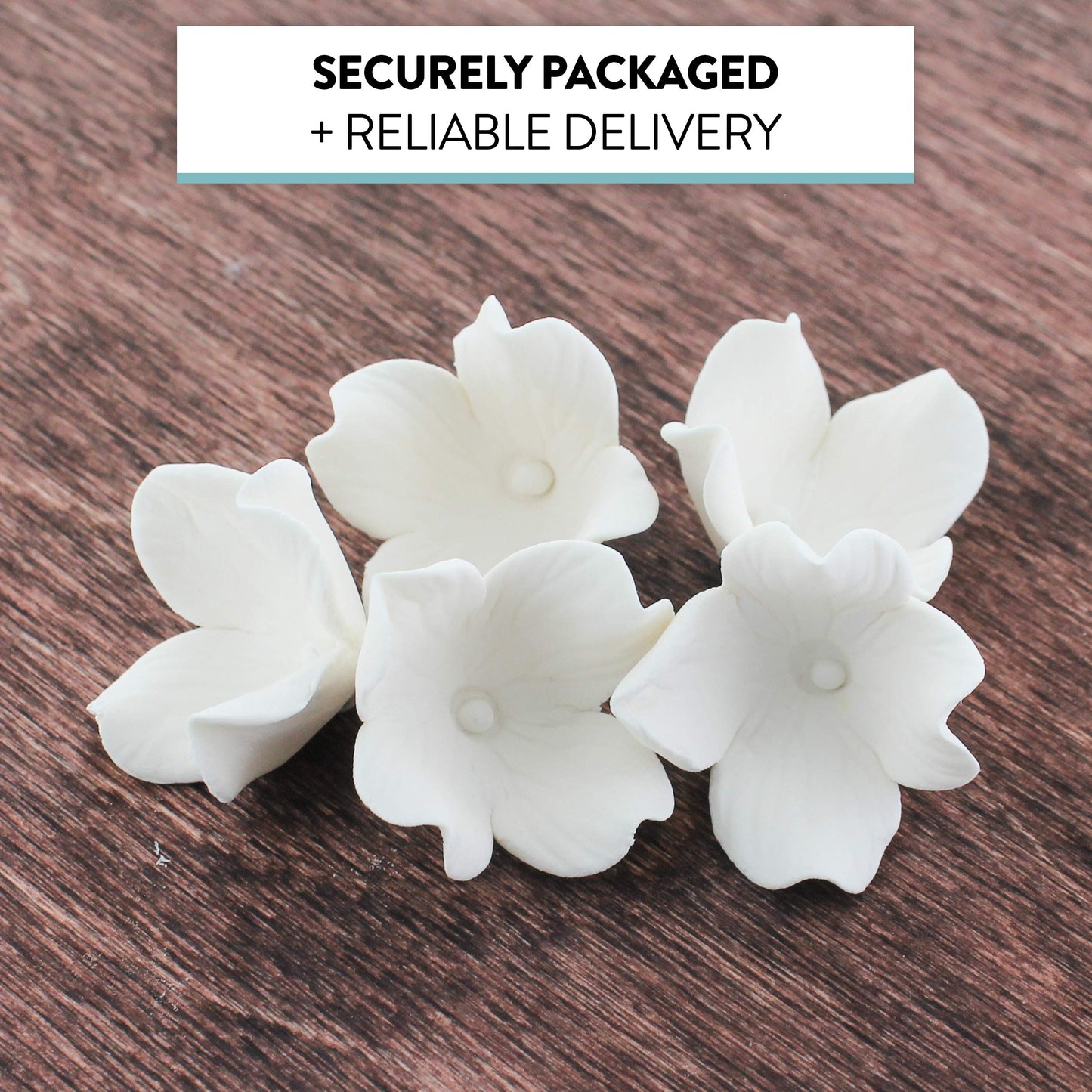 White Hydrangea Flowers, Unwired, 1-inch