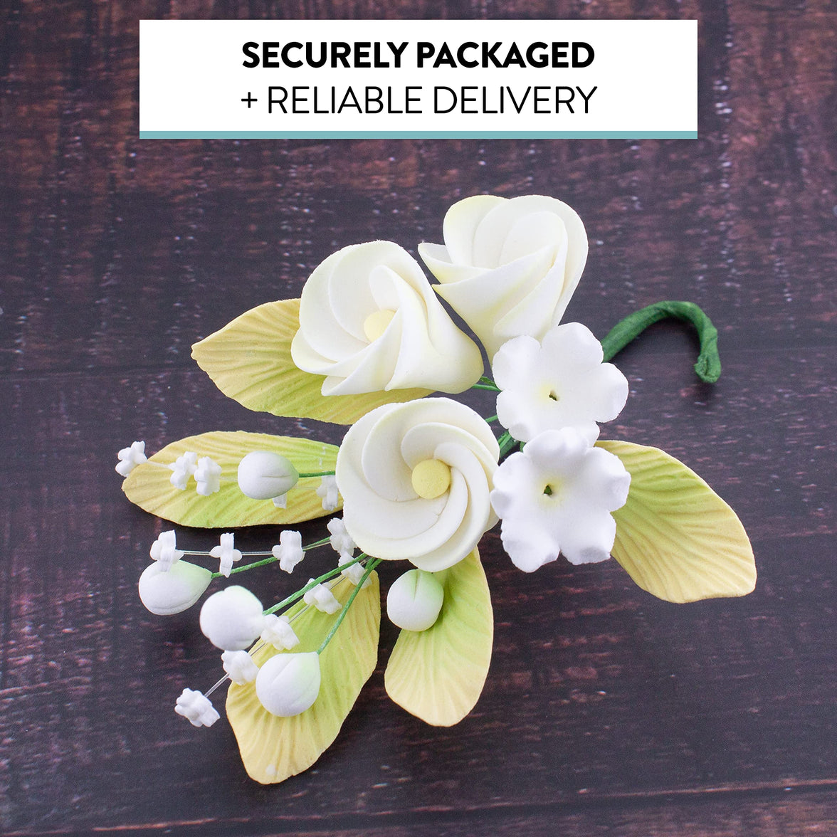 Tropical Cake Topper Frangipani Spray Gum Paste Flower by Global Sugar Art, Small