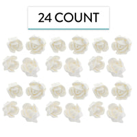 Edible Royal Icing Roses, Two Dozen Roses for Cupcake Decorating, by Global Sugar Art, White Rose Set