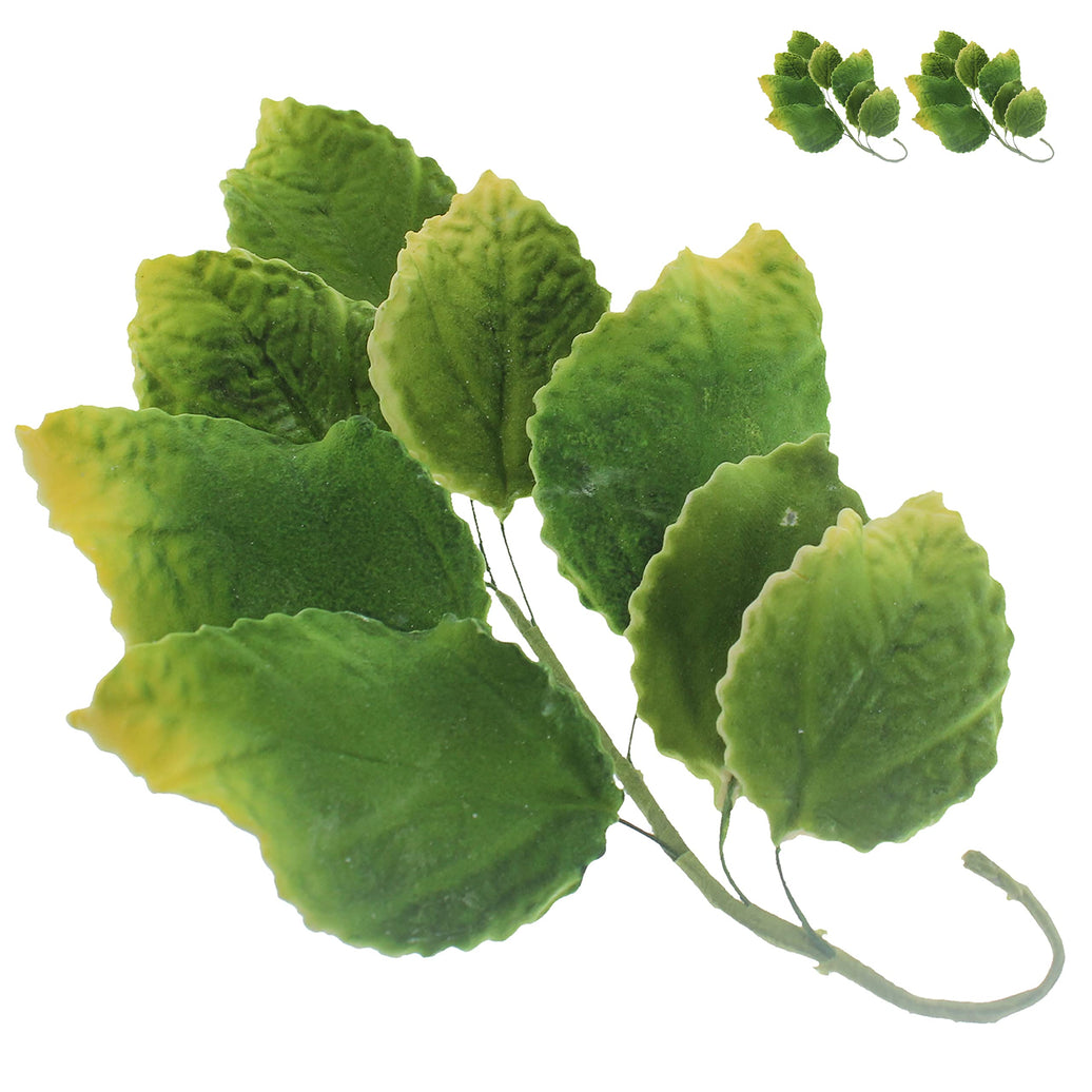 Rose Leaf Spray, Sugar Cake Flower Leaves by Global Sugar Art, Green Faded Tips