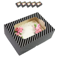 Global Sugar Art Quarter Sheet Cake Box with Window, Auto Popup, 14 x 10 x 4 Inches