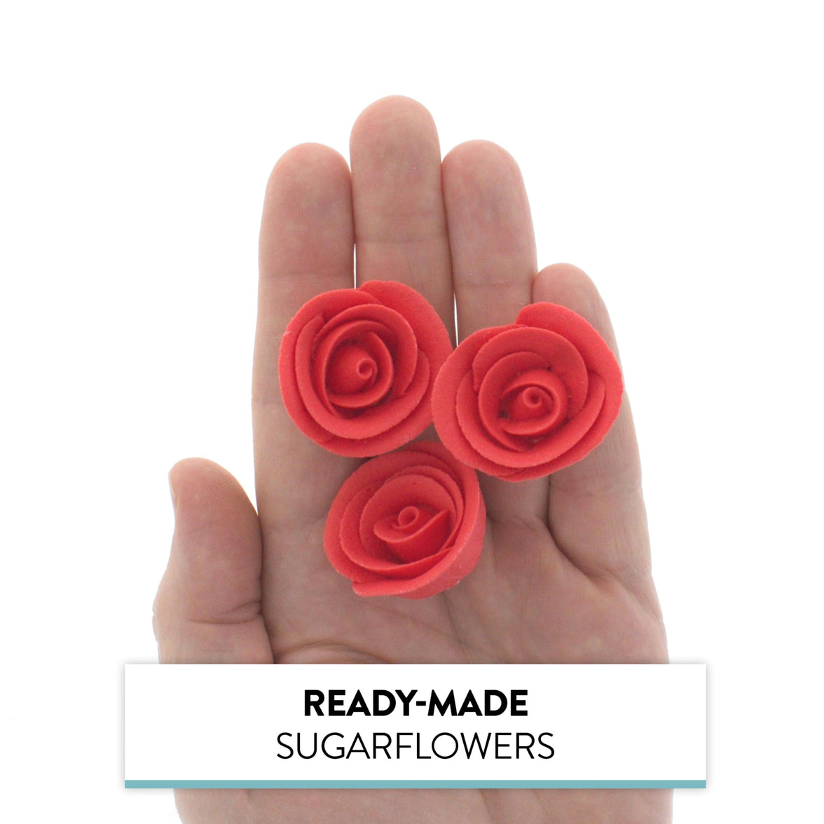 Premium Edible Roses for Cakes and Cupcakes, Sweet Royal Icing Roses, by Global Sugar Art, Red