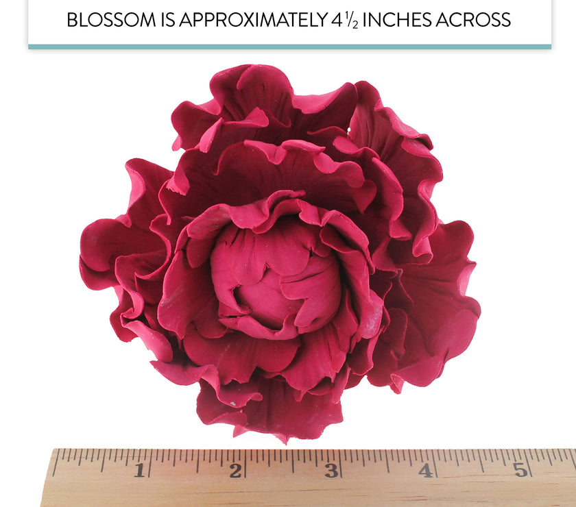 Premium Peony Sugar Flower by Global Sugar Art, Magenta