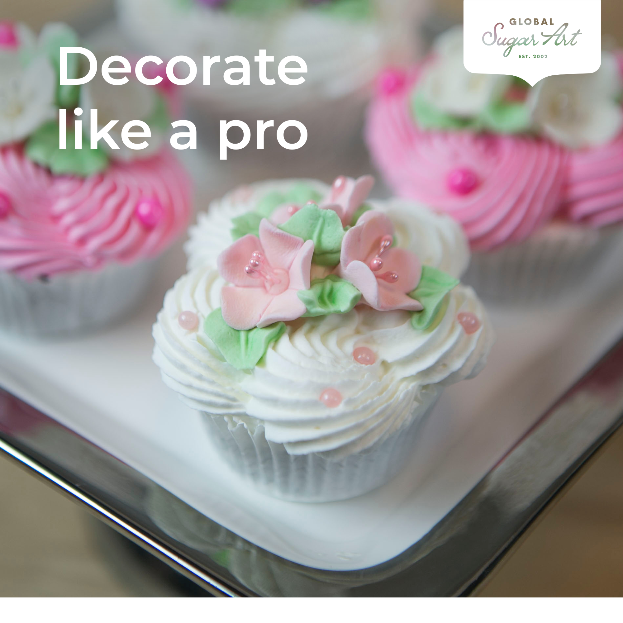 Global Sugar Art Blossom Sugar Wedding Cake Flowers with Pearl Stamens, White, by Chef Alan Tetreault