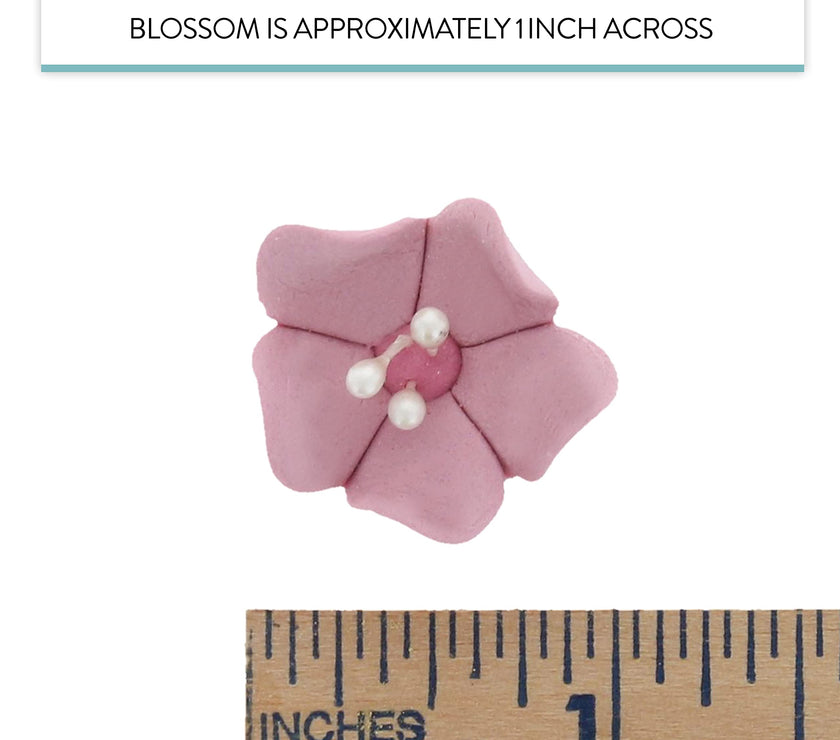 Global Sugar Art Blossom Sugar Cake Flowers with Pearl Stamens, Dusty Rose, by Chef Alan Tetreault