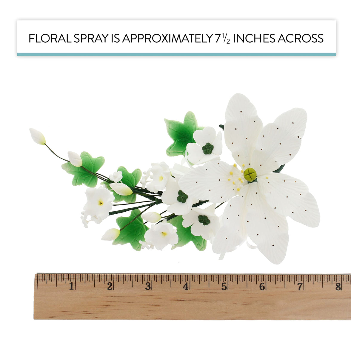 Sugar Lilies, Lily Flower Sprays, Cake Toppers by Global Sugar Art, White Speckled Easter Lily Spray