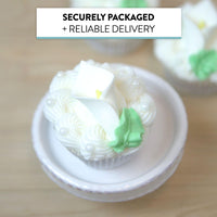 Calla Lily Sugar Cake Flowers by Global Sugar Art, White with Yellow, Unwired, Medium, 18 Count