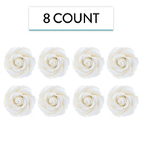 Rebecca Roses, Gum Paste Flowers for Cakes, by Global Sugar Art, White, Medium