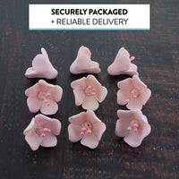 Global Sugar Art Blossom Sugar Cake Flowers with Pearl Stamens, Pink, by Chef Alan Tetreault