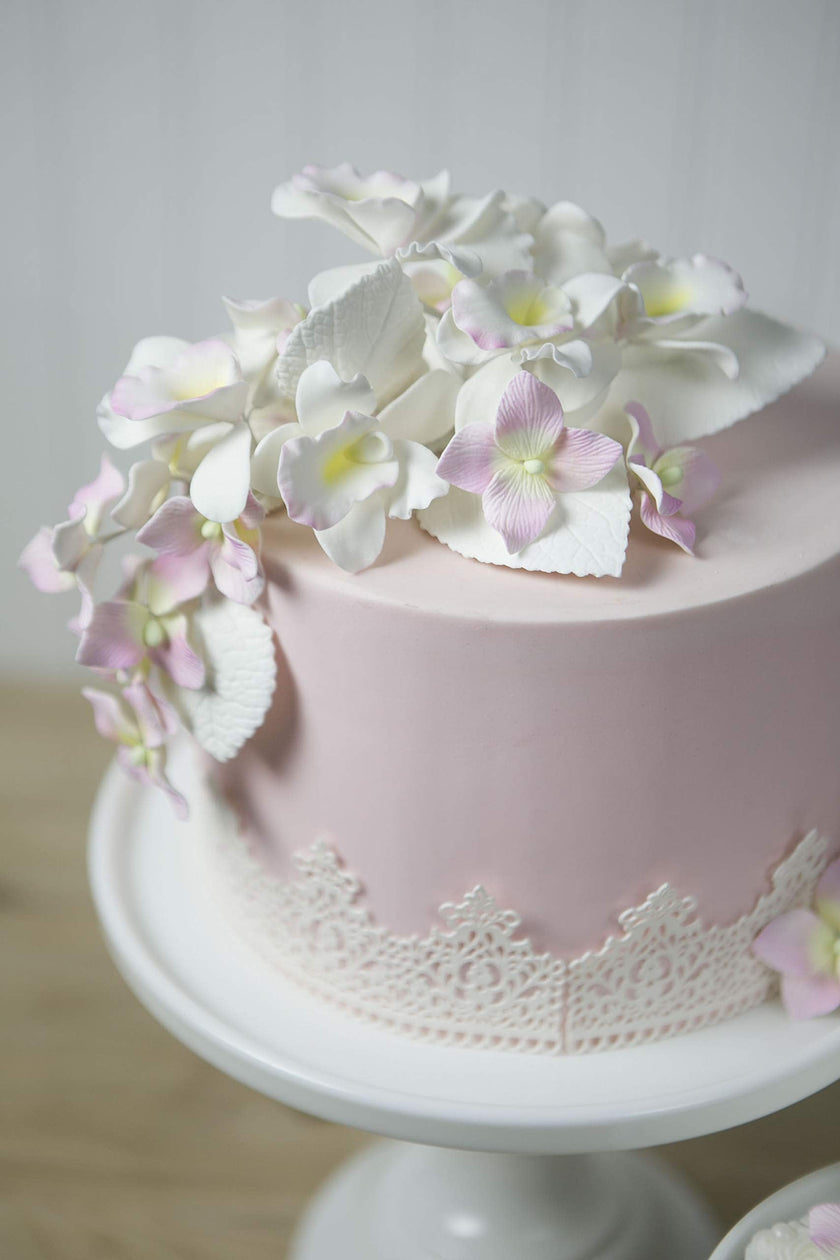 Orchid Sugar Cake Flowers, Pearly Orchids, by Global Sugar Art, Small, White, 6 Count