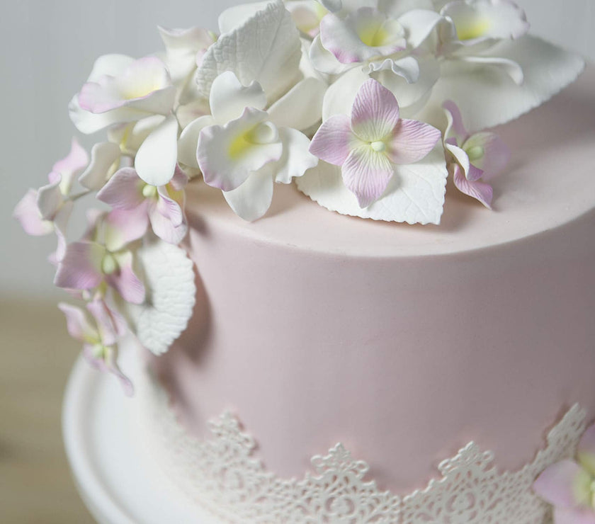 Orchid Sugar Cake Flowers, Pearly Orchids, by Global Sugar Art, Small, White, 6 Count