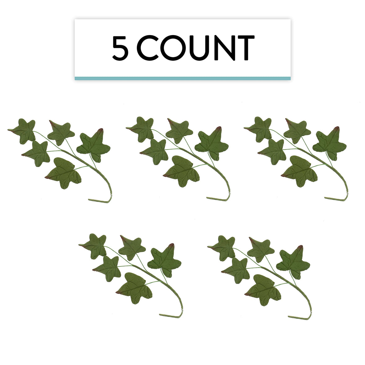 Ivy Leaf  Spray  Cake Decoration by Chef Alan Tetreault, Global Sugar Art, 5 Count