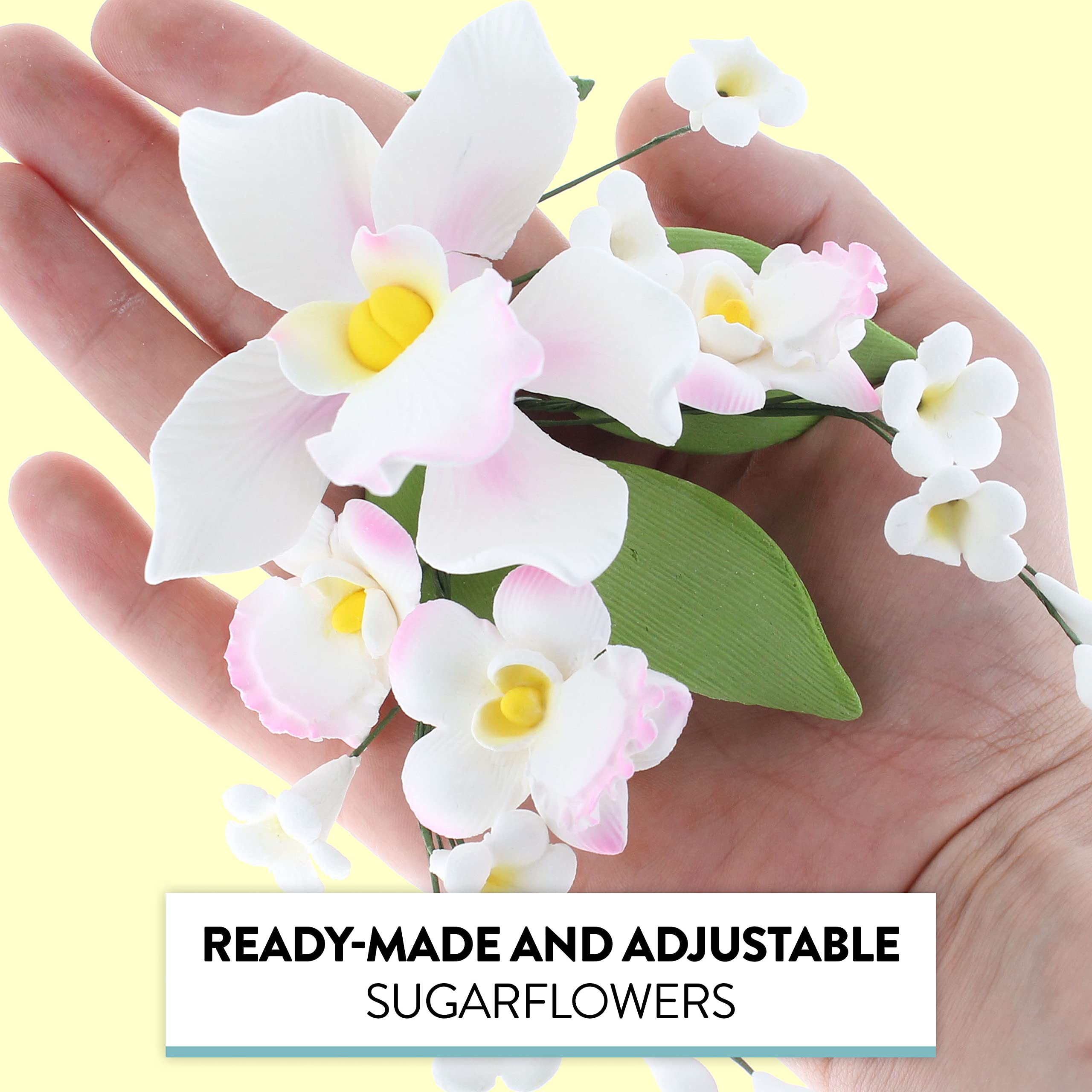 Orchid Sugar Cake Flower Sprays, Pink Cymbidium Orchid Spray, by Global Sugar Art