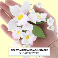 Orchid Sugar Cake Flower Sprays, Pink Cymbidium Orchid Spray, by Global Sugar Art