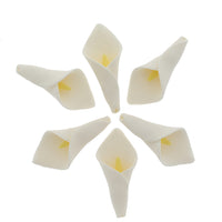 Calla Lily Sugar Cake Flowers by Global Sugar Art, White with Yellow, Unwired, Medium, 18 Count