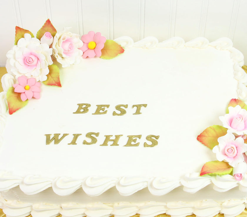 Ruffled Rose and Blossom Set, Sugar Flowers for Cakes, by Global Sugar Art, White and Pink