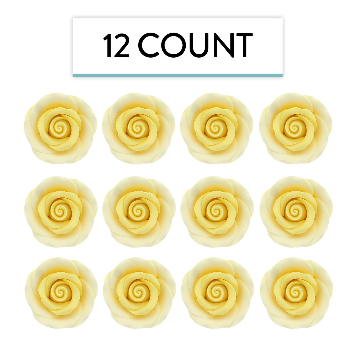 Premium Roses for Decorating Cakes and Cupcakes, by Global Sugar Art, Medium, Lavender Pink Yellow Peach