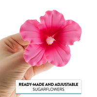 Hibiscus Sugar Cake Flowers, Pink Tropical Sugar Flowers, by Global Sugar Art