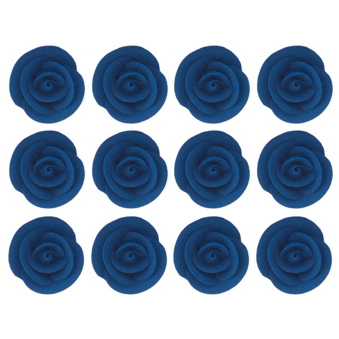 Premium Edible Roses for Cakes and Cupcakes, Sweet Royal Icing Roses, by Global Sugar Art, Royal Blue