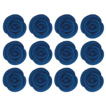 Dark Blue Edible Roses, 1.5-inch, 12 Count