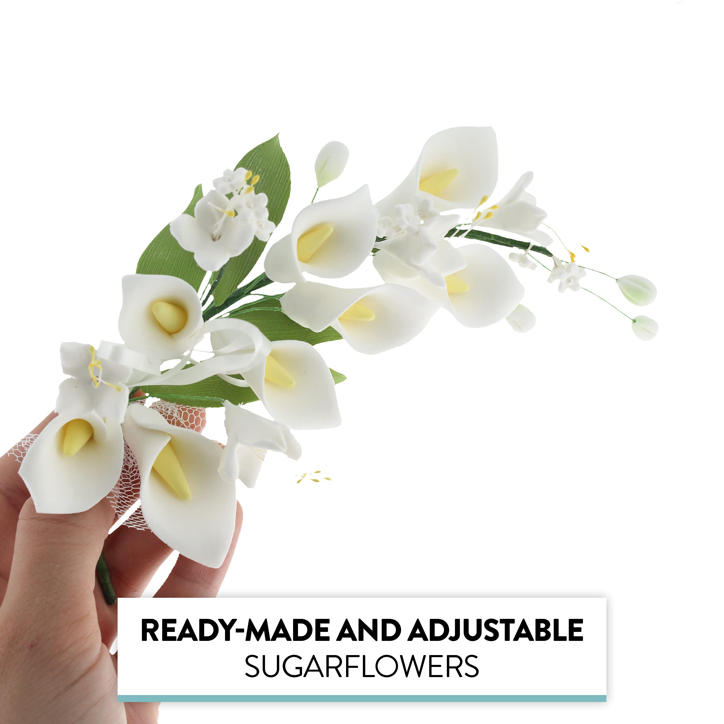 Sugar Lilies, Lily Flower Sprays, Cake Toppers by Global Sugar Art, Calla Lily Cascade Spray