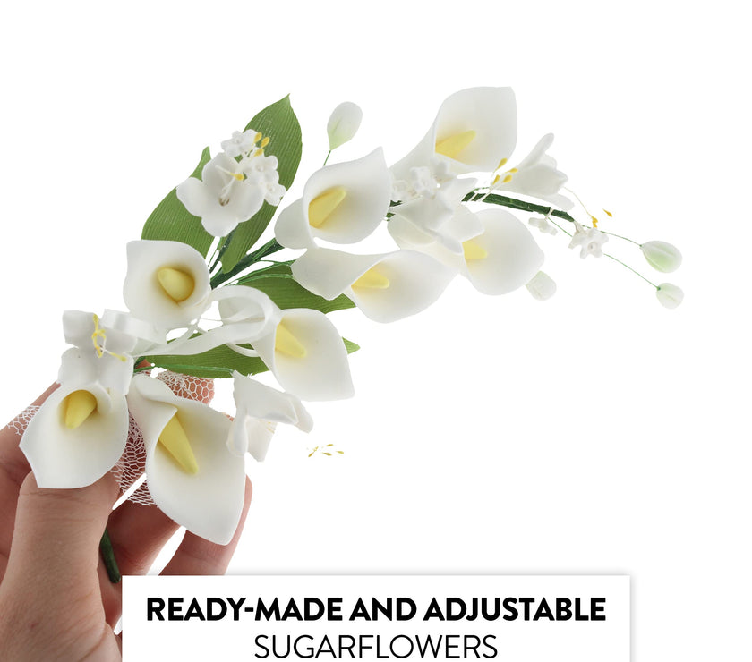 Sugar Lilies, Lily Flower Sprays, Cake Toppers by Global Sugar Art, Calla Lily Cascade Spray