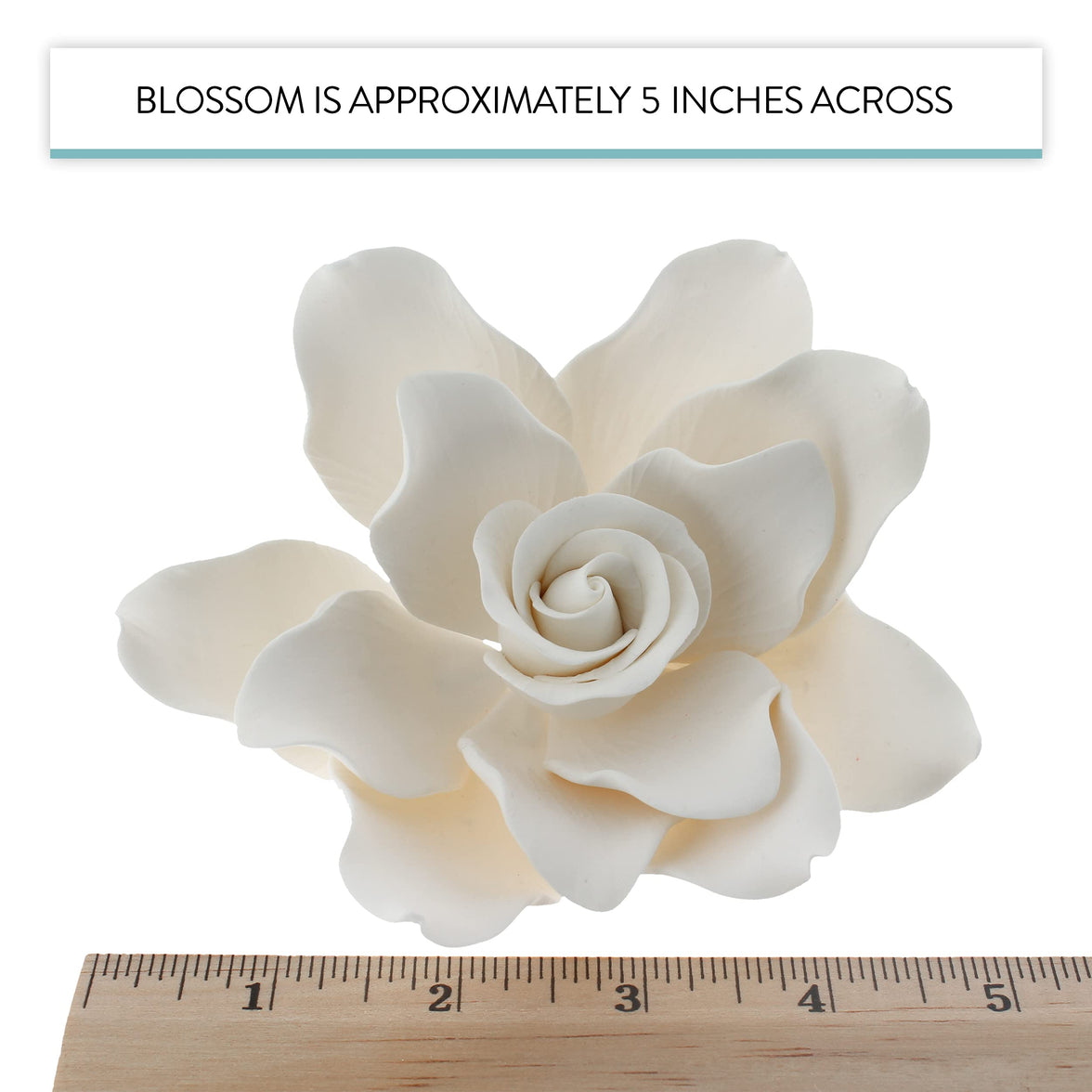 Gardenia Sugar Cake Flowers, White, 8 Count by Global Sugar Art