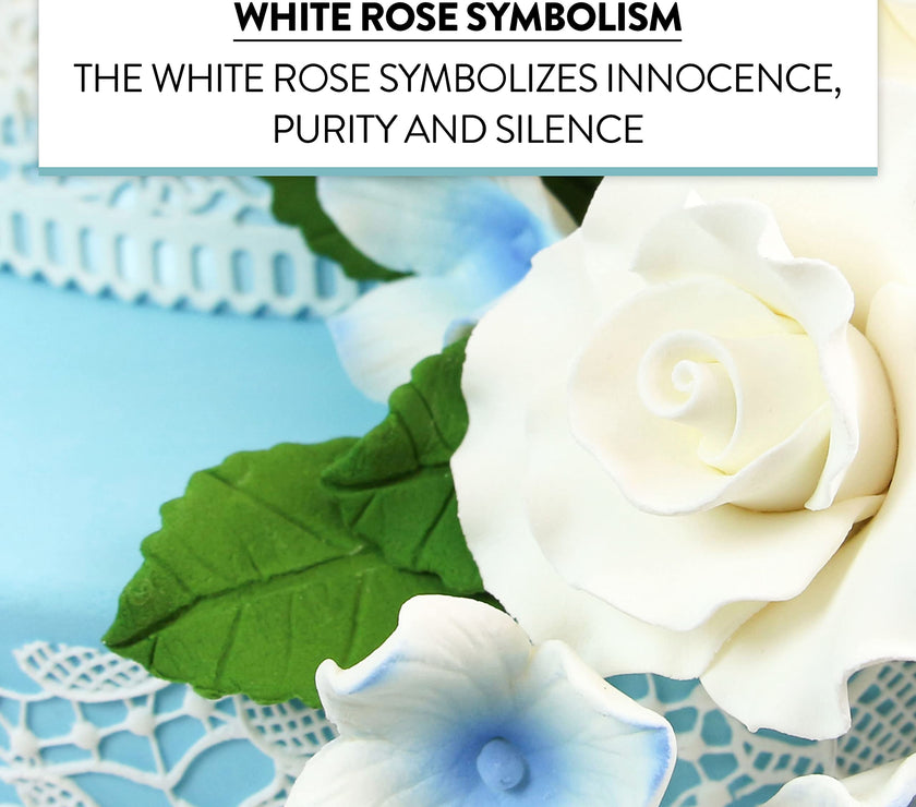 Aussie Roses, White Cake Toppers by Global Sugar Art, White, 8 Count
