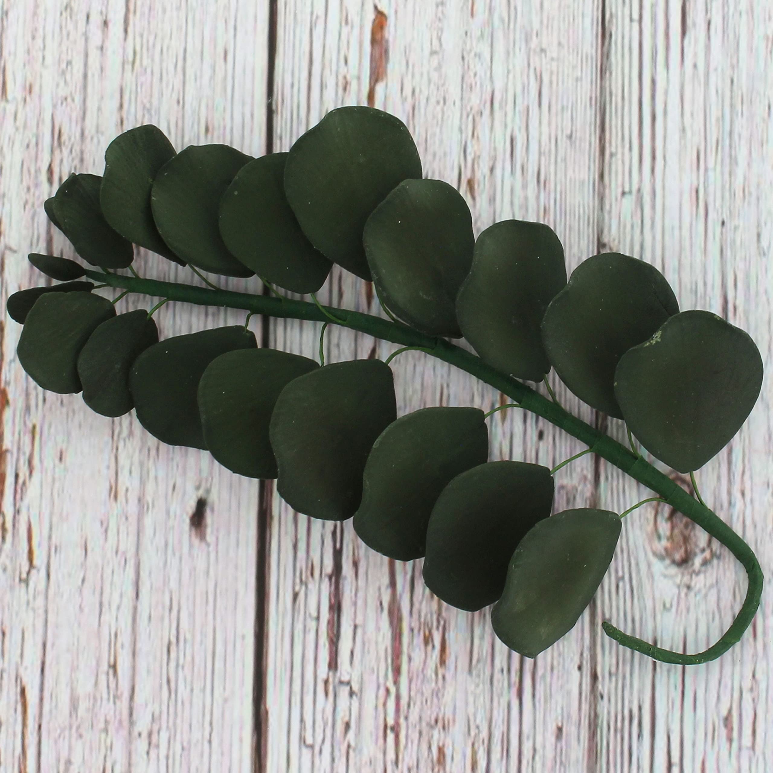 Eucalyptus Sugar Flowers for Cake Decorating, by Global Sugar Art, 5 Count, Green