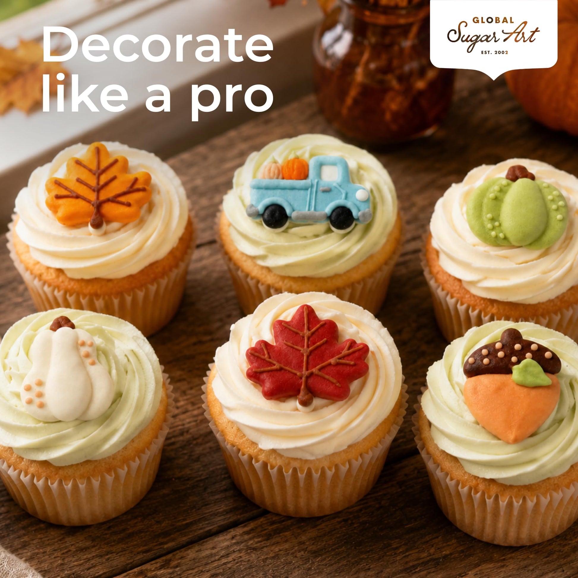 Fall cupcake toppers - packaging and count detail