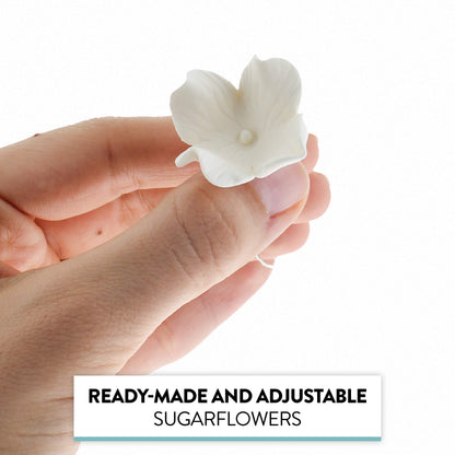 White Hydrangea Flowers, Unwired, 1-inch