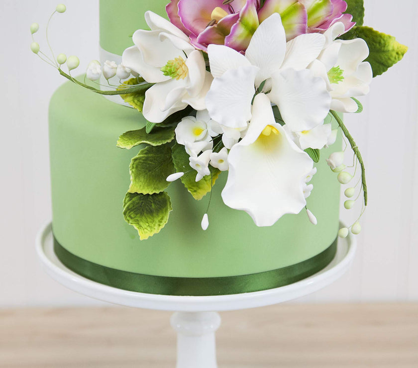 Magnolia Blossom Sugar Cake Flowers by Global Sugar Art, White, Large, 3 Count