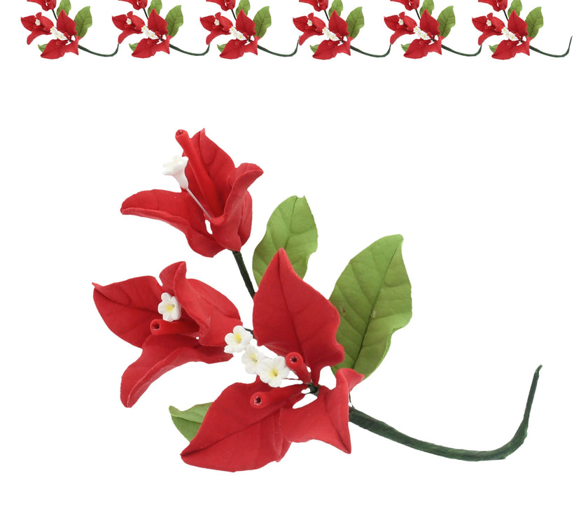 Bougainvillea Sugar Cake Flowers, Tropical Cake Decorations, by Global Sugar Art, Red