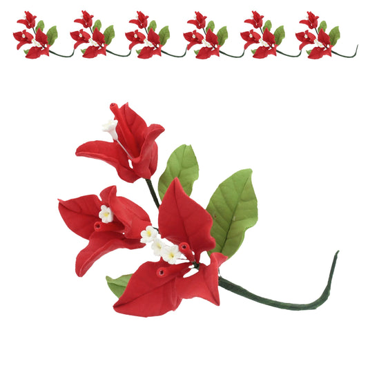 Red Tropical Bougainvillea Spray, 6 Count