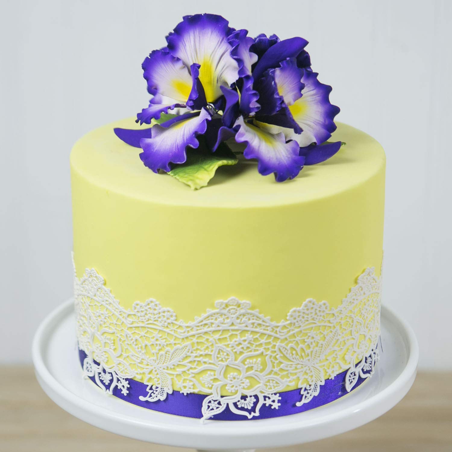 Dutch Iris Sugar Cake Flower, Cake Topper by Global Sugar Art, Purple