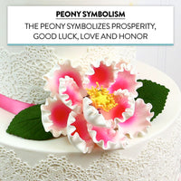 Deluxe Peony Decoration for Cakes, by Global Sugar Art, Pink with White