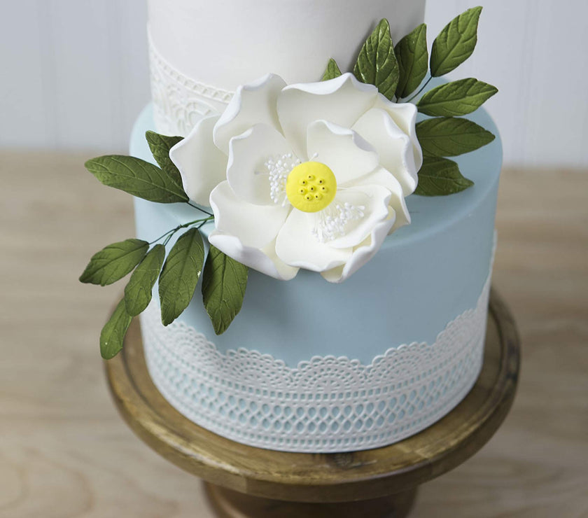 Global Sugar Art Lotus Blossom Jumbo 5 Inch Sugar Cake Flowers White with Wire, 3 Count by Chef Alan Tetreault