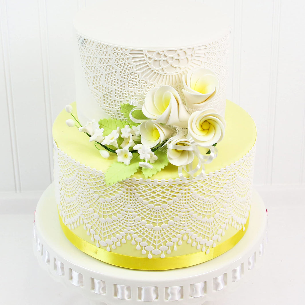 Tropical Cake Topper Frangipani Spray Gum Paste Flower by Global Sugar Art, Large