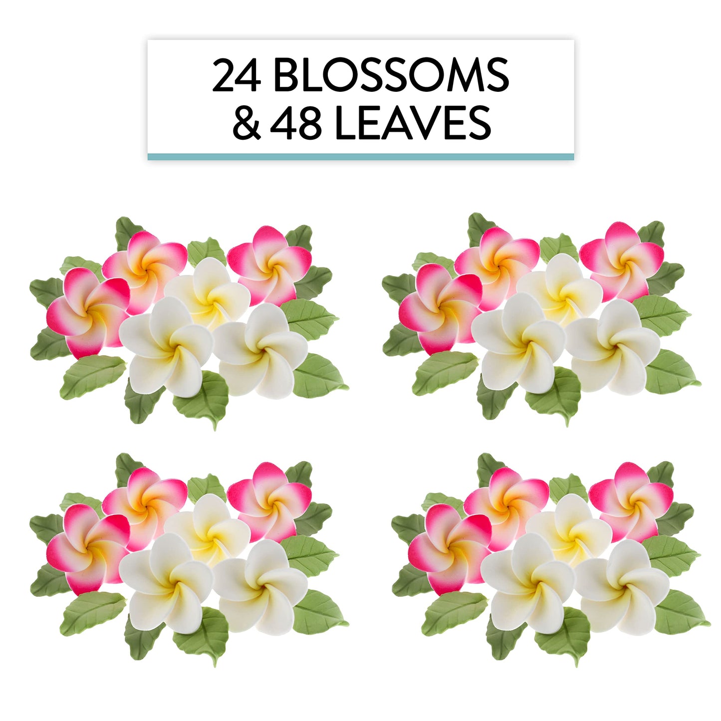Frangipani with Leaves Kit, 24 Count