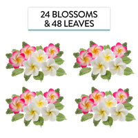 Frangipani with Leaves Gum Paste Cake Flowers 24 Count Sugar Flowers by Global Sugar Art