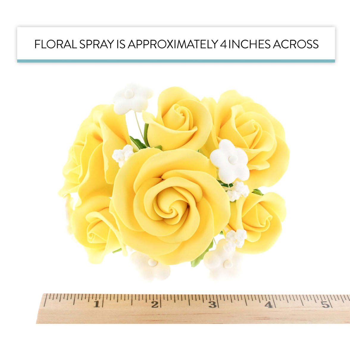Rose Bouquet Cake Decoration, Elegant Garden Rose Cake Topper, by Global Sugar Art, Yellow