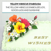 Premium Hibiscus Sugar Flower Sprays by Global Sugar Art, Yellow
