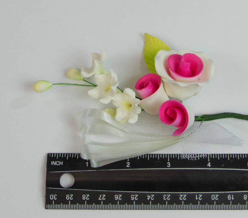 Assorted Sugar Cake Flower Sprays, Pastel Lily & Rose Mix, by Global Sugar Art, 6 Count