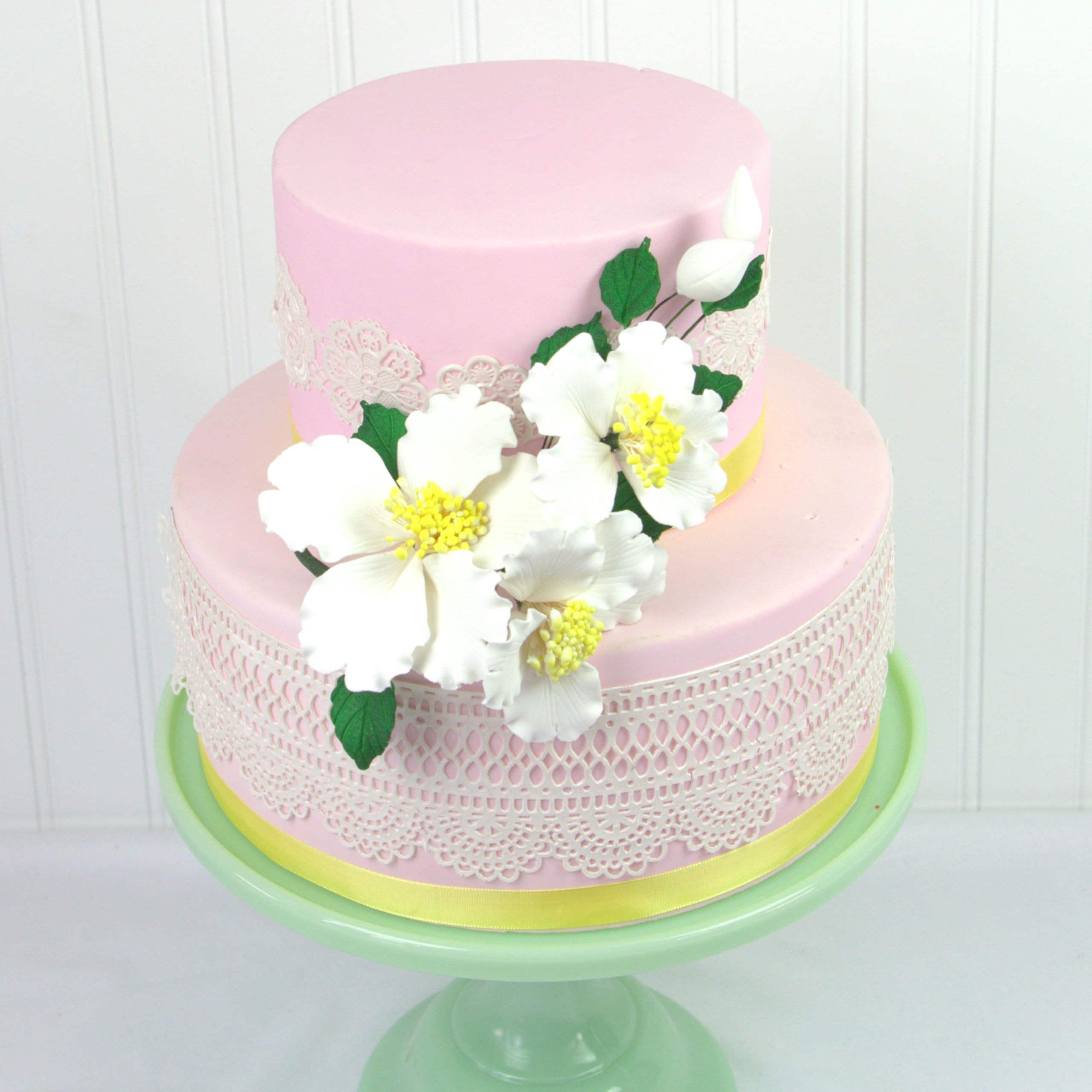 Orchid Sugar Cake Flowers, Camellia Orchid Spray, by Global Sugar Art, White