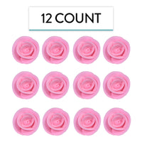 Premium Edible Roses for Cakes and Cupcakes, Sweet Royal Icing Roses, by Global Sugar Art, Pink
