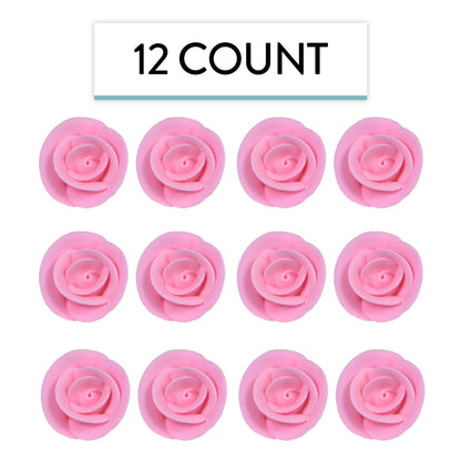 Pink Edible Roses, 1.5-inch, 12 Count