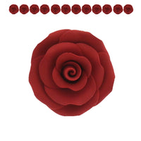 Deluxe Red Roses for Cake Decorating, Premium Unwired Sugar Flowers by Global Sugar Art, Red, Large